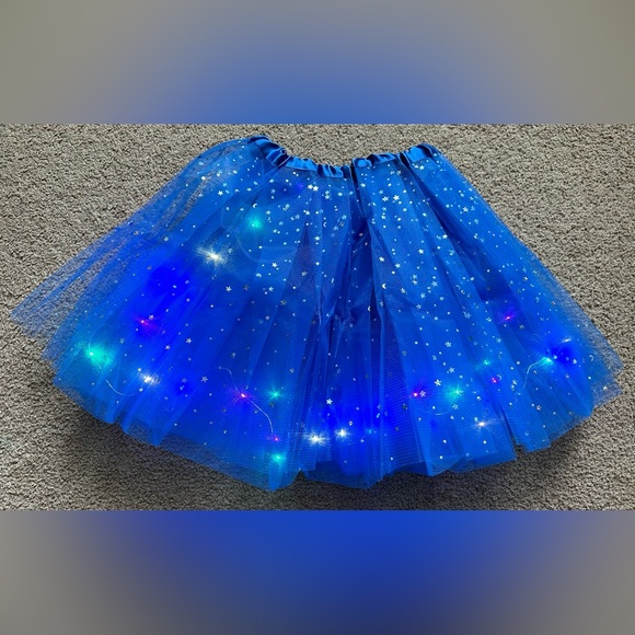 LED Light Up Ballerina Tutu Skirt Girls Adults Fairy Lights Stars Moon Sequins - Picture 6 of 16